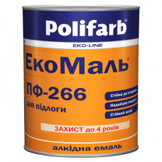 Фарба алкідна ЕкоМаль "ПФ-226" Polifarb, червоно-коричнева, 0,9 кг