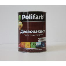 Лазур ДЕРЕВОЗАХИСТ алкідний кольоровий лак Polifarb ,Каштан, 2.2 кг