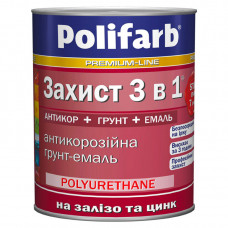 Фарба алкідна емаль "Захист 3в1" синій 0.9 кг RAL5017, Polifarb